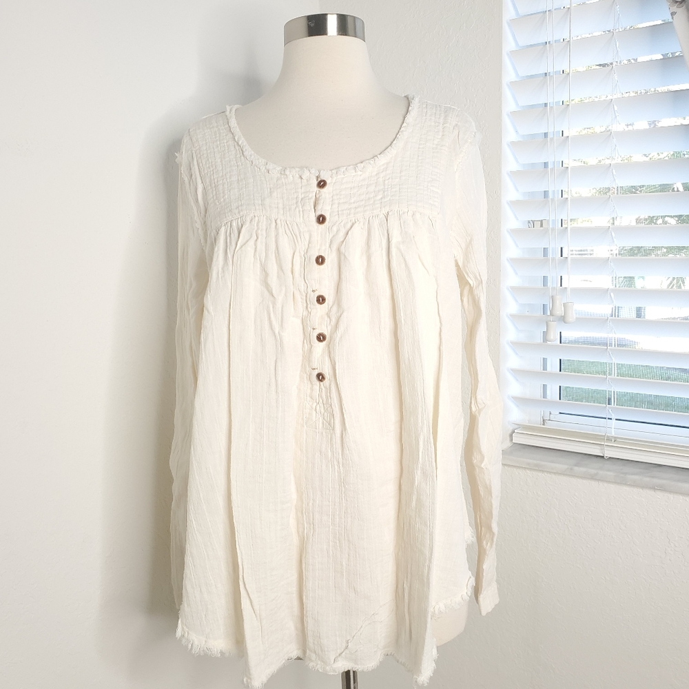 FREE PEOPLE We The Free Sand Dune Henley Top M. - Picture 4 of 7